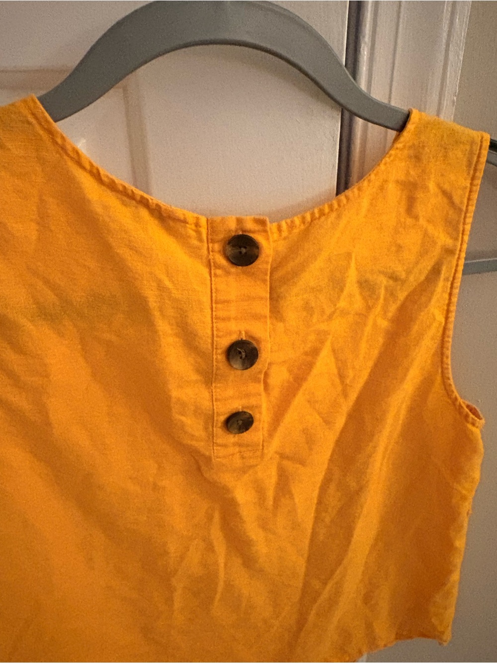 J. Crew Sleeveless Orange Button-Back Cotton Top - Picture 3 of 3